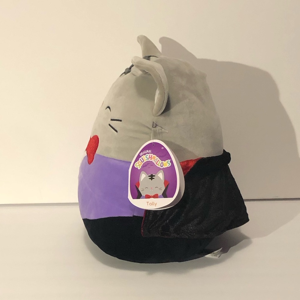 Kelly Toys Squishmallows 13" Tally Cat Halloween Vampire Purple Grey c. 2021 - Picture 13 of 17
